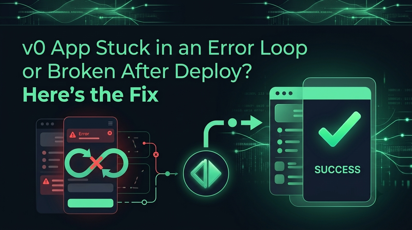 v0 App Stuck in an Error Loop or Broken After Deploy? Here's the Fix